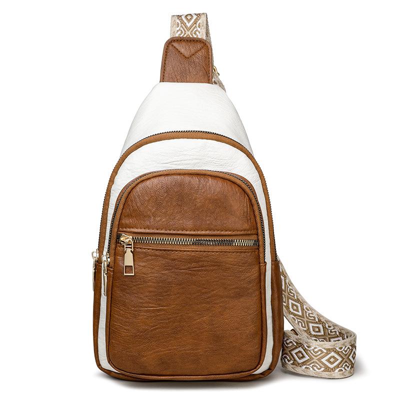 

Bags Women s Fashion Retro Multi-compartment Shoulder Bag Fashion Contrast Color Breast Bag Front Satchel Women s