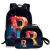 3 Pcs Set Letter Round Lunch Bags ,Pencil Bags ,School Bags For Boy/Girls Best Gifts 2D Flat Cartoon Backpack For Children