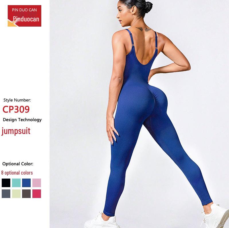 

Women s Seamless Backless Fitness Jumpsuit - Slimming Yoga Vest Large червоний