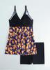 2026 Tankini Set Stampato Stiloso Taglie Forti Stile Europeo e Americano con Pantaloncini