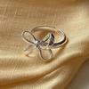 PANJBJ   CopperBowknot Ring for Women Love Heart Minimalism Sweet Romantic Adjustable Jewelry Gift Dropshipping