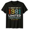 Best Of 1981 Mens T Shirt 44th Birthday Gift Vintage Forty Four Year Old
