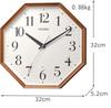 RHYTHM Citizen Wall Continuous Second Stylish Octagonal Wooden Brown Solid CITIZEN Clock, Radio-Controlled, Analog, Hand, Frame, (Semi-Gloss Finish,