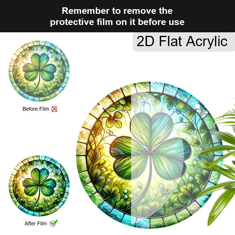 Acrylic Four-Leaf Clover Suncatcher Stained Glass Effect Window Hanging Ornament St. Patrick's Day Gifts