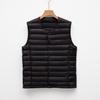Men's Lightweight Down Vest, Round Neck, Solid Color, Plus Size, Raglan Sleeve - Ideal for Autumn and Winter