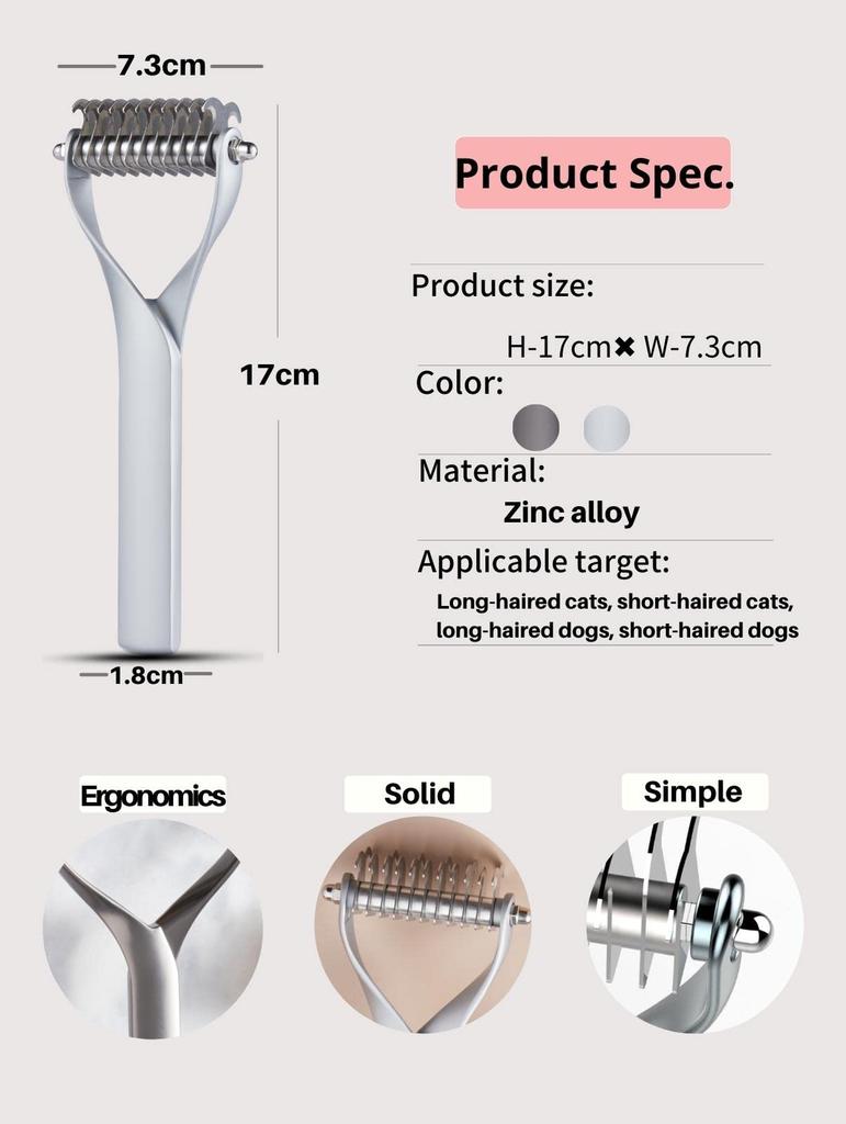 UULANFA Cat Dog Slicker Hair Grooming Supplies Gently Removes and Tangled Hair for and Cats Brush, Brush, Brush, Removal, - Undercoat, Mats,