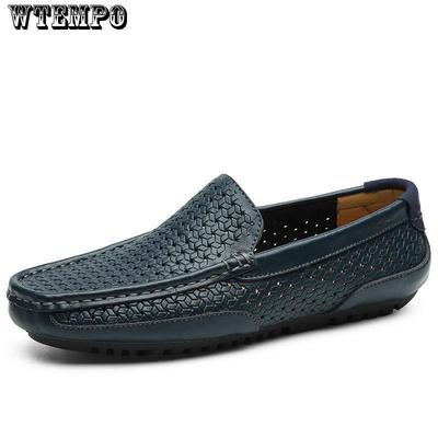 Casual Summer Men Shoes Mens Light Comfortable Flat Shoes Loafers Leather Footwear Sneakers