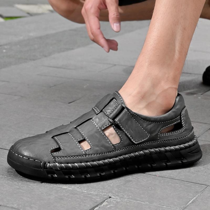Leather Sandals Summer New Soft-soled Outdoor Casual Shoes Travel Wear-resistant Non-slip Shoes