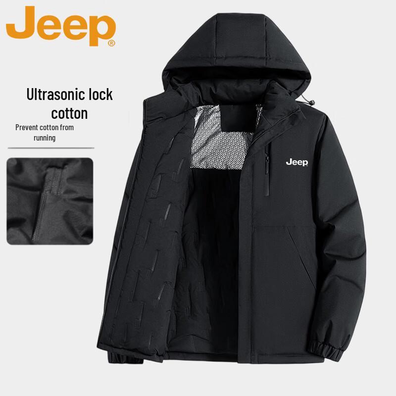 Jeep Winterjacke für Herren mit Kapuze und Wattierung