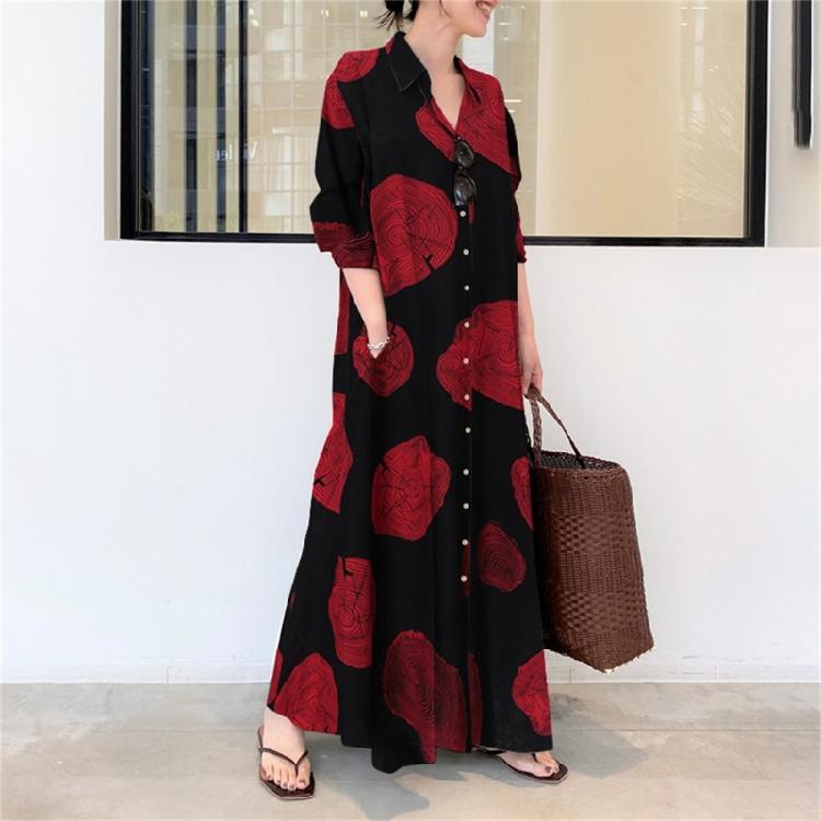 Printed Abayas Kaftans for Women Girls Elegant Dubai Moroccan Kaftan Dresses Abayas Fashion Long Sleeve Muslims Dresses