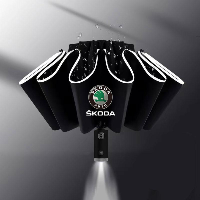 

Car Automatic Umbrella with LED Flashlight Reverse Light For Skoda octavia 3 2 superb 3 kodiaq Fabia Kamiq Karoq Car Accessories