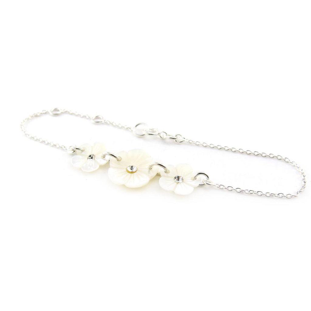 Les Trésors De Lily [J2086] - Bracelet Argent 'Flora' nacre