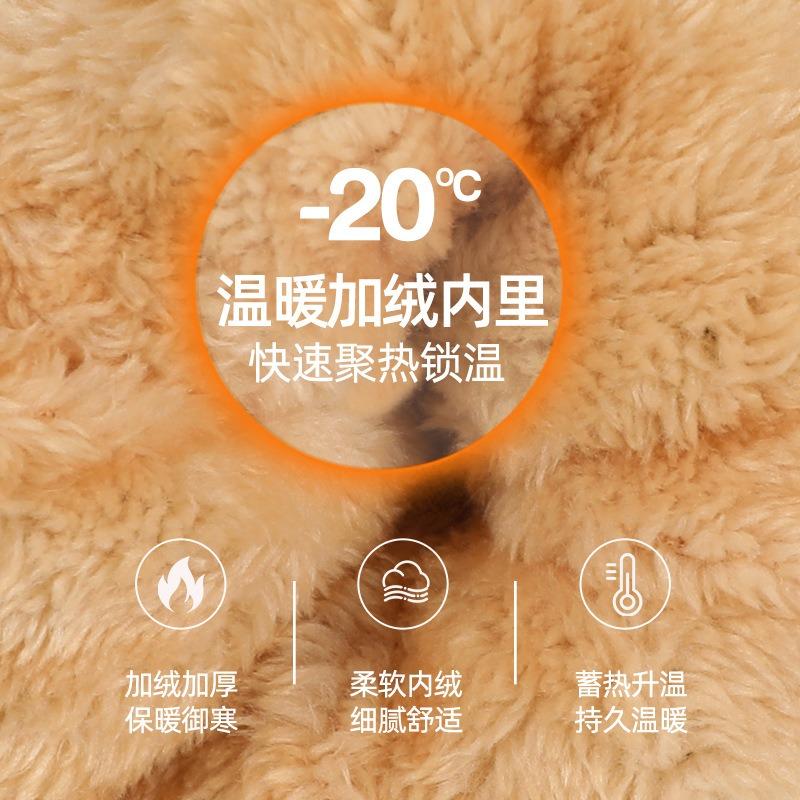 Fleece Thickened Twist Knitted Gloves Men's Cold and Warm Gloves Wool Outdoor Windproof Gloves Winter