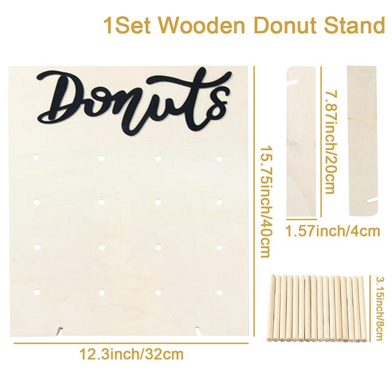 Wedding Decoration Wooden Donut Stand Wall Dessert Doughnut Table Holder Wedding Mariage Supplies Kid Birthday Party Baby Shower