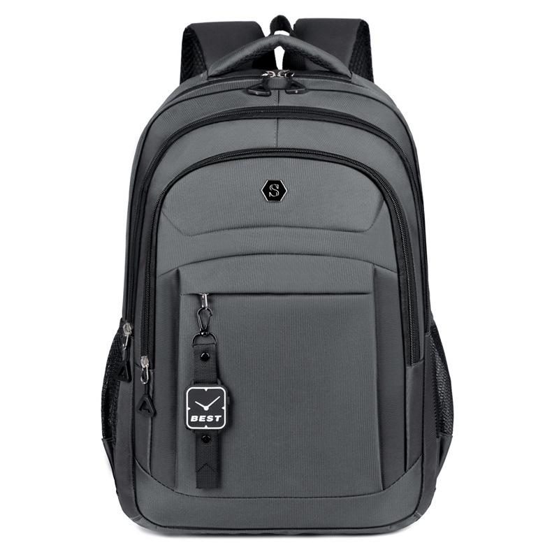 

New backpack, junior high school leisure student schoolbag, simple large-capacity travel computer, business backpack сірий колір