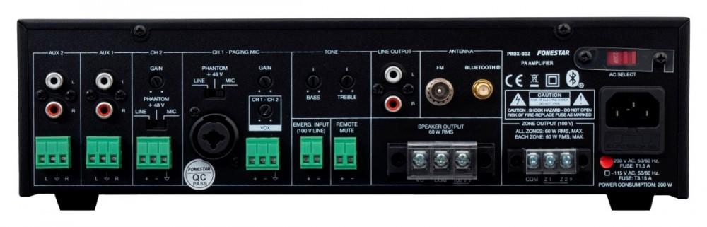 Fonestar PROX-60Z - Amplificador P.A. por zonas, Fonestar