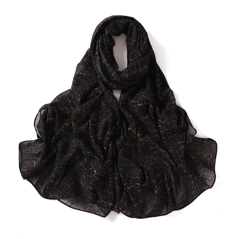 70*175cm Women Striped Floral Chiffon Hijab Fashion Scarf Lady Wraps Shawls Muslim Headband Islamic Scarves