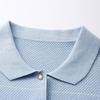 Women's Mulberry Silk Striped Polo Knit T-Shirt