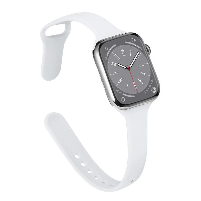 Slim Strap for Apple Watch Band 44mm 40mm 38mm 42mm Ultra 49mm Silicone Bracelet Correa iWatch Series 6 Se 5 4 3 7 8 45mm 41mm