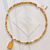 Retro High Quality Natural Tiger'S Eye Stone Chalcedony Design Sense Sweater Chain Necklace Collarbone Chain Women
