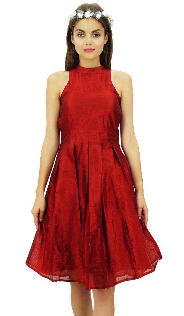 Bimba Women's Wedding Party Dress Sleeveless Pleated Prom Dresses