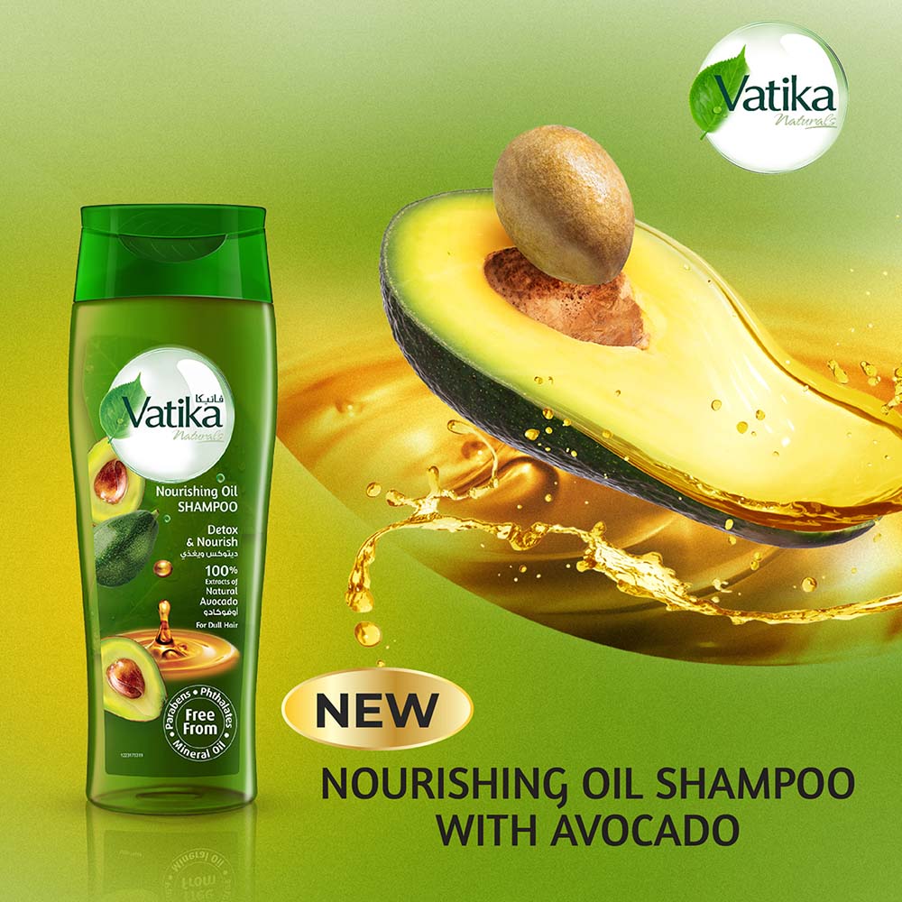 

Для тьмяного волосся | Зміцнення та живлення | Шампунь Vatika Naturals Avocado Nourishing 2-in-1 Oil Shampoo 425 мл | Натуральний і трав яний, збагачений авокадо | 425 ml + 425 ml