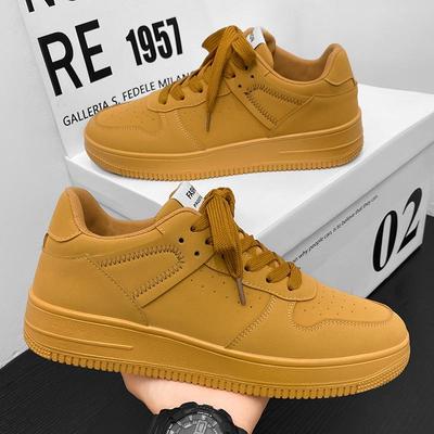Sneakers da Uomo Autunnali Scarpe Casual in Pelle Suola Spessa Moda Sneakers Marroni per Uomo Scarpe Scarpe da Tennis Bianche Hombre