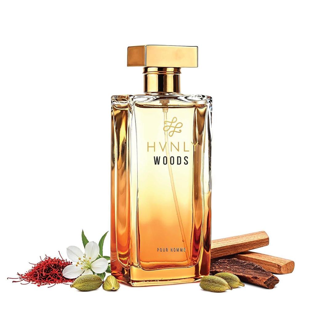 HVNLY Woods Eau De Parfum For Men | Long Lasting Luxury Perfume |Sandalwood, Oud Wood, Cardamom |