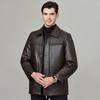 Men's Middle-aged and Elderly Leather Jackets Large Size Plus Fleece Sheepskin Genuine Leather Winter Daddy Leather Jackets