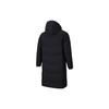 Anta Comprehensive Training Series Solid Color Zipper Hooded Mid-Length Down Jacket Women Outerwear Basic-Black 162417903-3