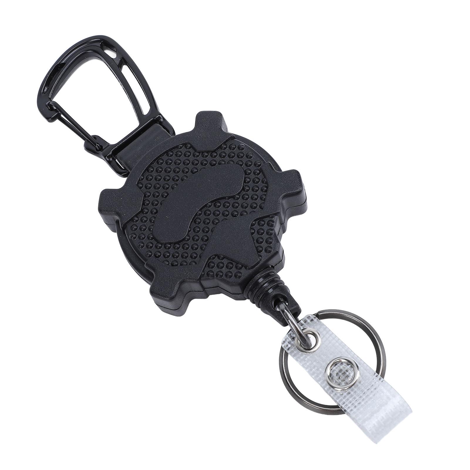 

Retractable Keychain Heavy Duty Carabiner Badge Holder ID Badge Reel with 1mm Thick Steel Retractable Cord Skull Type