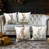 Easter Bunny Pillow Covers Decorate Polyester 100% Zipper Closure Printed Cushion Cases for Home & Office Decor Pillowcase