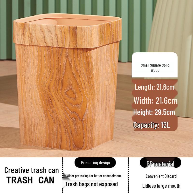 Black Marble Pattern Trash Can for Home - Living Room, Kitchen, Bathroom