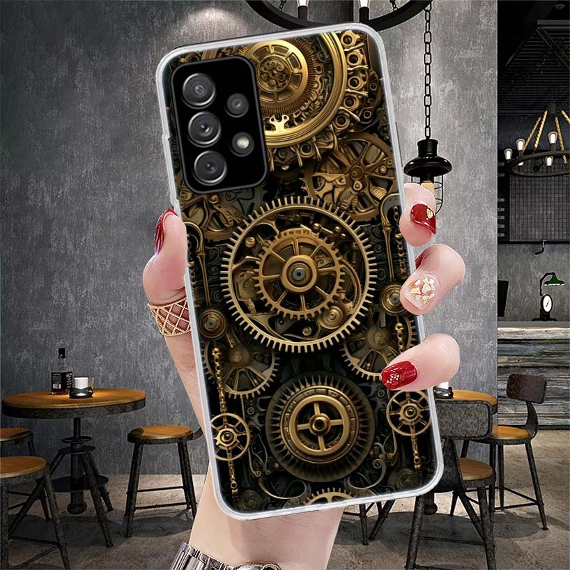 

Steampunk Gear Mechanical Phone Case For Samsung Galaxy A12 A22 A32 A52 A72 A02S A51 A50S A71 A70 A31 A20S Note 20 Ultra S10 A10 Samsung A32 4G