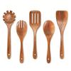 4-8pcs Natural Material Kitchen Utensils Set with Storage Bucket Kitchen Shovel Set  Non-stick Pan