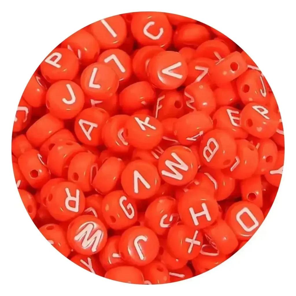 100-500PCS Colorful Letter Beads With Holes Acrylic Round Flat Loose Alphabet Beads For Jewelry Making DIY Bracelet Accessories