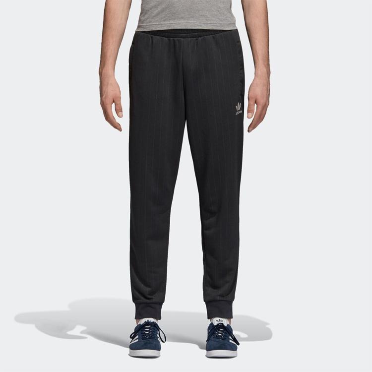 adidas Originals Pinstripe Track Pants Men Bottoms Black DU0981