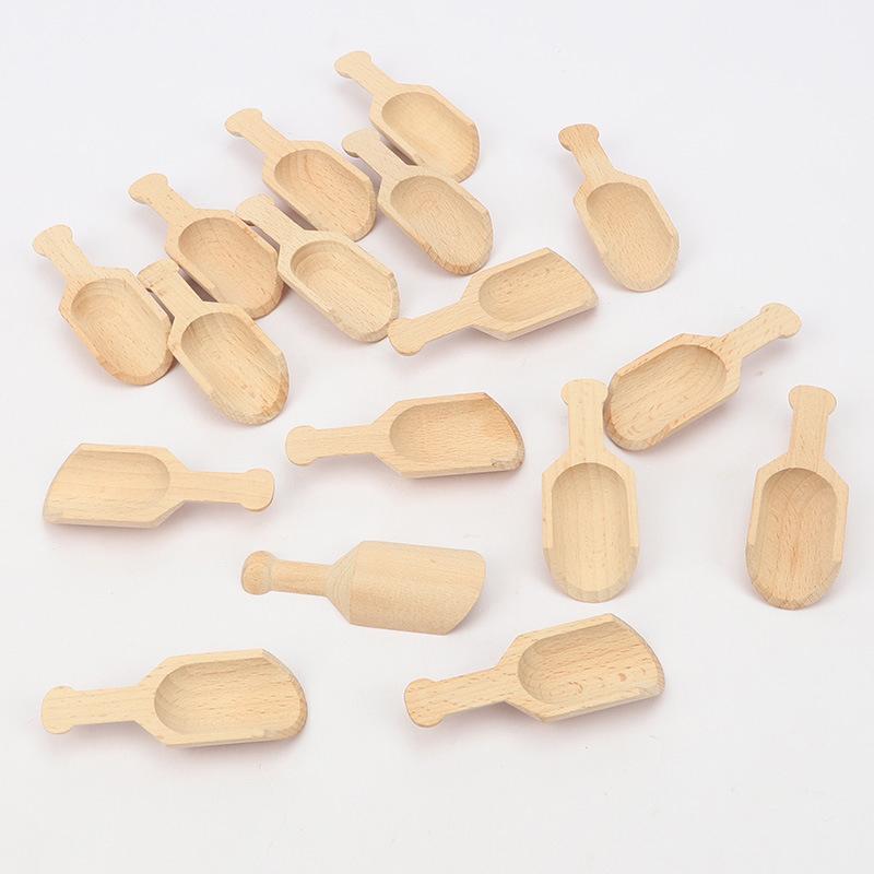 Wooden Mini Tea Coffee Scoops Seasoning Candy Spices Bath Salt Spoons Wooden Spoon
