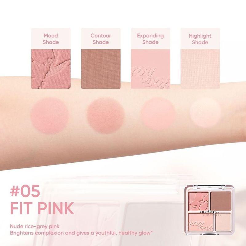 Judydoll - 4-Farben Rouge & Highlight Palette (5-6)