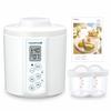 [2024, Laget i Japan] TANICA Yoghurtmaskin, Sett med 2 HARIO Glassbeholdere, Temperaturkontroll (25-70°C), Timer, Minne og Summer, 1100ml,