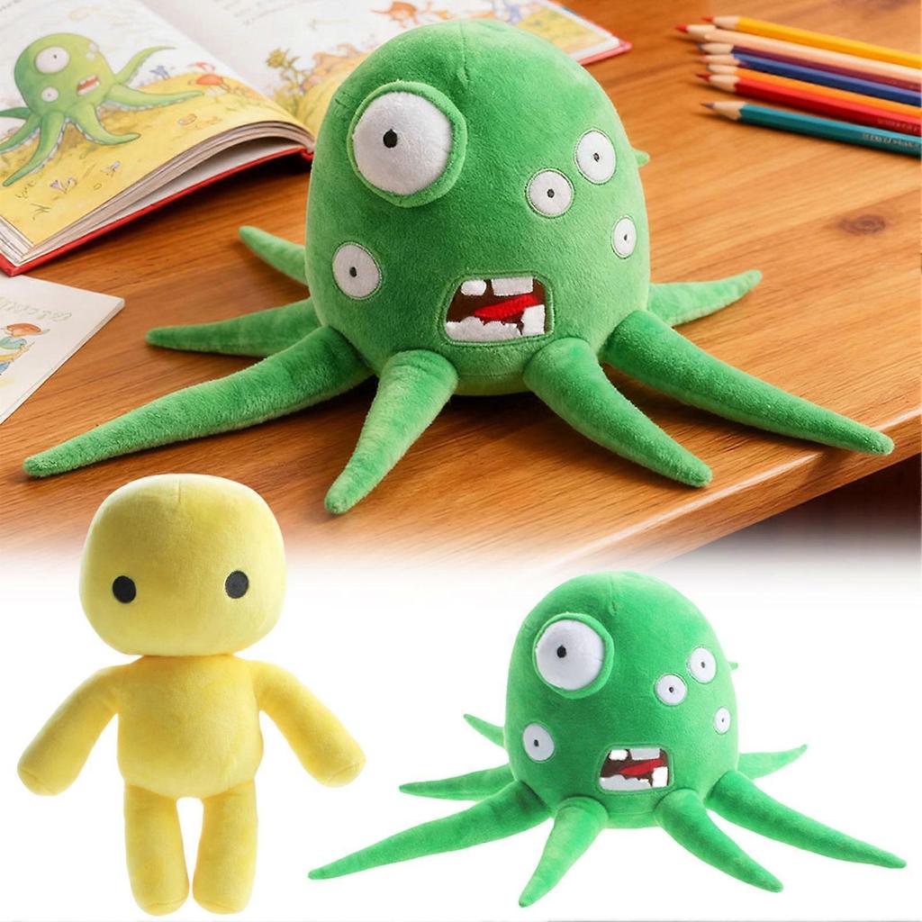 Wobbly Life Plush, Game Character Yellow Man and Green Octopus Monster Stuffed Animal Doll, Collectible Plush Toy for Kids & Game Fans