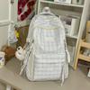Schoolbag Cloud Milk Fu Plaid Pattern Floral Dark Pattern Backpack Literary and Sweet Style Student Party Class Picnic Versatile School Bag