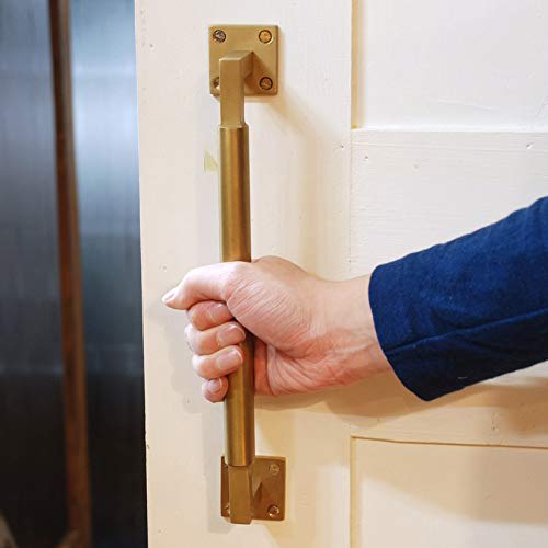 GALLUP Round Grip Door Handle, Brass, Antique Style, with Screws, 7505-50 (Gold)