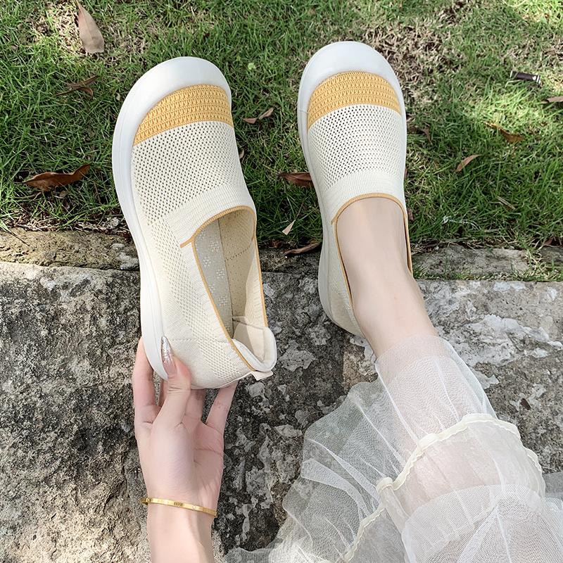 2025 summer flat shoes, lightweight and comfortable casual shoes, breathable mesh shoes, fashionable and versatile