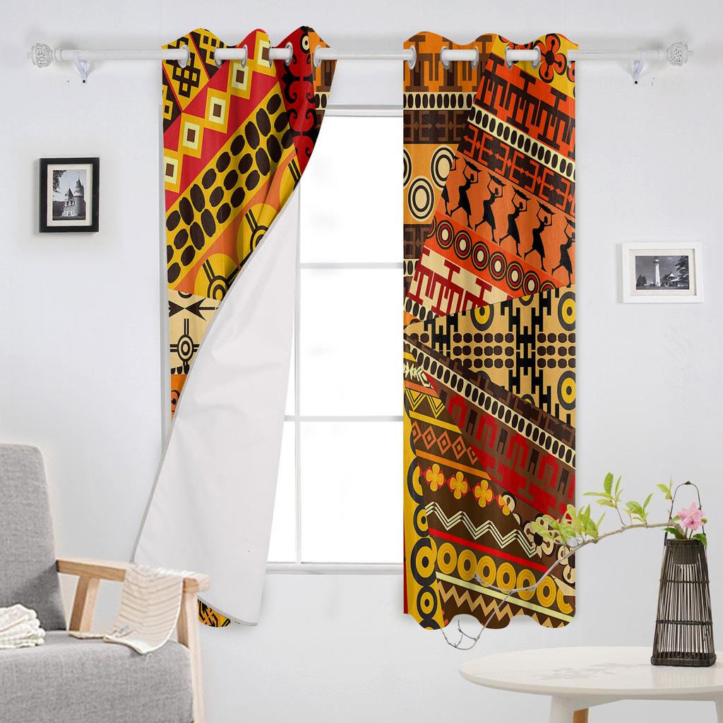 South African Traditional Ethnic Style Curtains Kitchen Decor Items Window Curtains for Living Room Bedroom Curtain Panel