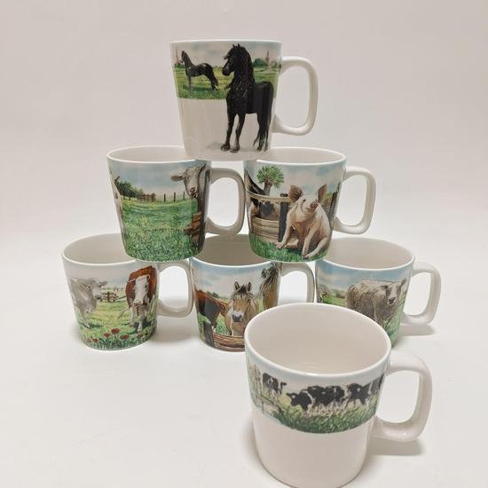 Ceramic Mug with Handle – Happy Ranch Design, Perfect for Coffee or Milk