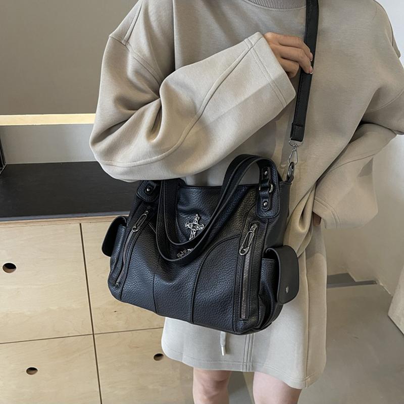 Y2K Daily Commuting Large Capacity Tote Hand Bags Soft Pu Leather Shoulder Bags for Women Quality Crossbody Bags AVE