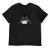 Tuxedo Black & White Kitty Cat Golden Eyes T-Shirt Baggy Shirts Custom T-shirts T-shirt Men