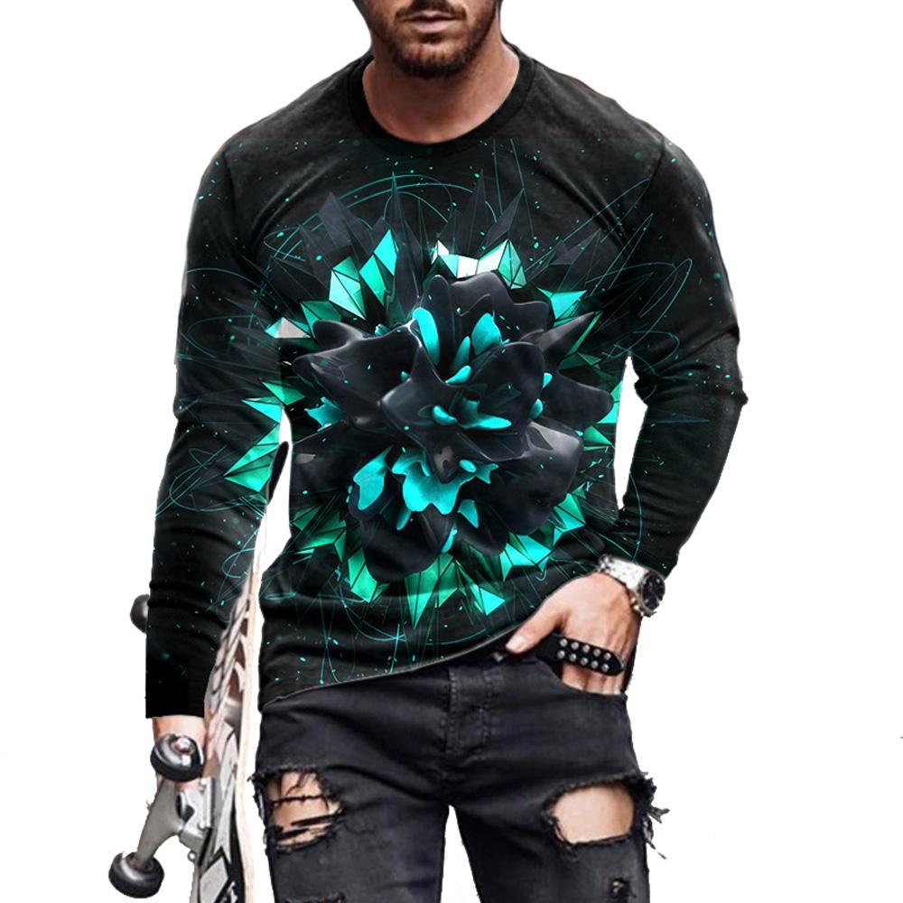 

2022 Новая 3d печать с абстрактным длинным рукавом для мужчин и женщин в стиле панк Лев, повседневная модная футболка в стиле хип-хоп, топ для фитнеса и спорта