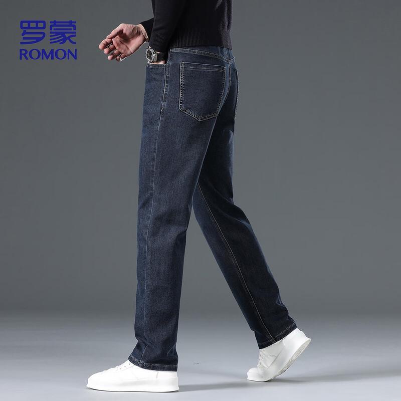 ROMON Men's Business Casual Straight-Leg Jeans